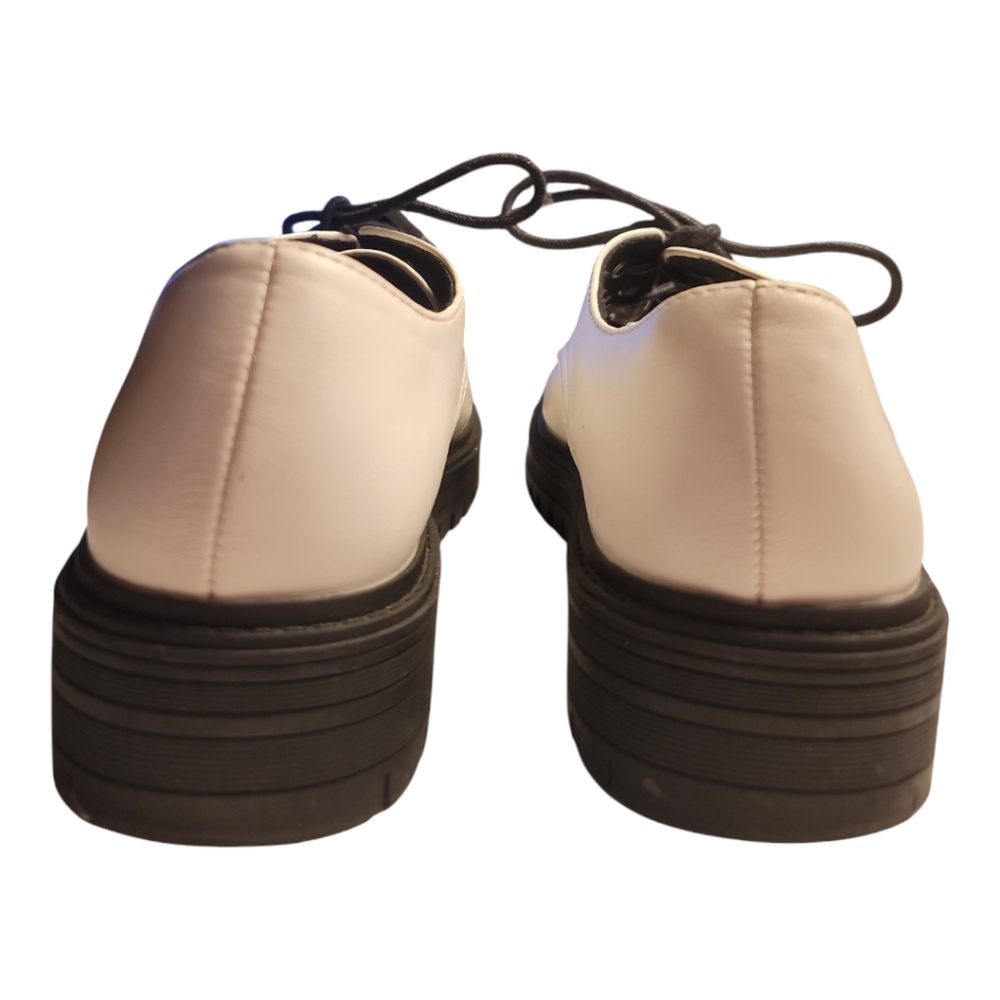Seychelles Katie oxford white womens 7.5 lace-up black platform lugs sole - Picture 6 of 9
